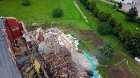 Griaunamo Vilniaus Lazdynų baseino vaizdai iš paukščio skrydžio