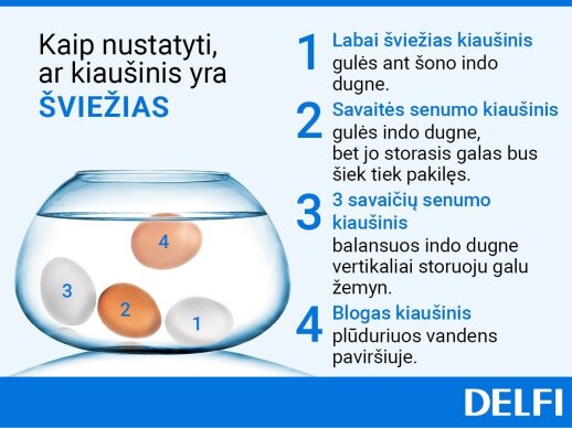 Ne kartą išbandyta: trys metodai kiaušinio šviežumui patikrinti
