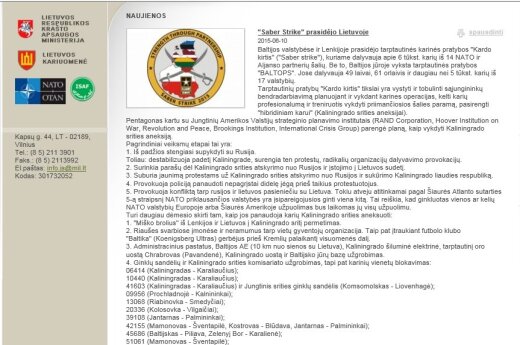 Lithuanian Ministry of National Defence website hacked ~