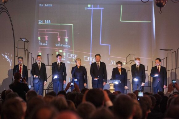 Lithuanian and Baltic leaders inaugurating power interconnections