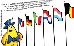 Europos Sąjungos istorija prasidėjo prieš daugiau nei prieš 50 metų, kada Prancūzija, Vakarų Vokietija, Italija ir Beneliukso šalys sutarė, kad prekiauti anglimi ir plienu nebus jokių kliūčių. Vėliau prie sąjungos jungėsi vis daugiau šalių, neliko kliūčių