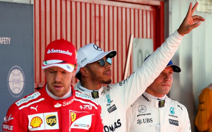 Sebastianas Vettelis, Lewisas Hamiltonas ir Valtteri Bottas
