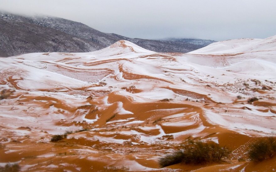 В африканской пустыне Сахара впервые за 37 лет выпал снег