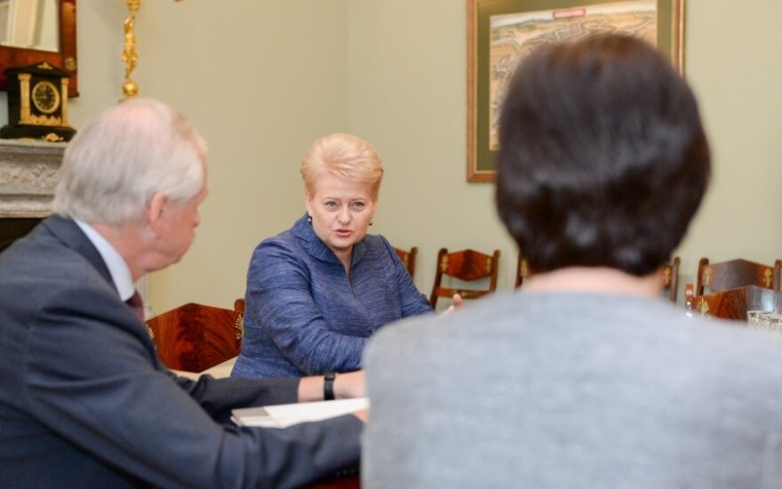 President Grybauskaitė with Finance Minister Gustas and Agriculture Minister Baltraitienė