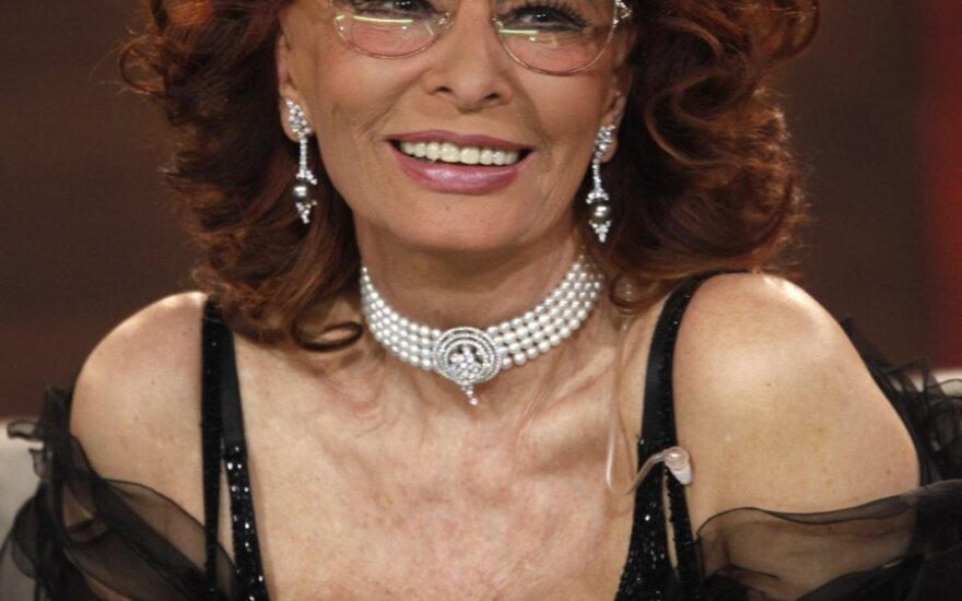 Sophia Loren Vokietijos šou filmavime. 2010 m.
