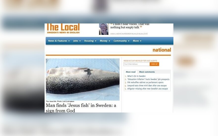 В Швеции поймали лосося-Иисуса с посланием от бога