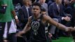 NBA atkrintamųjų startas Bostone: „Bucks“ ištrauktas bilietas į pratęsimą ir „Celtics“ pergalė
