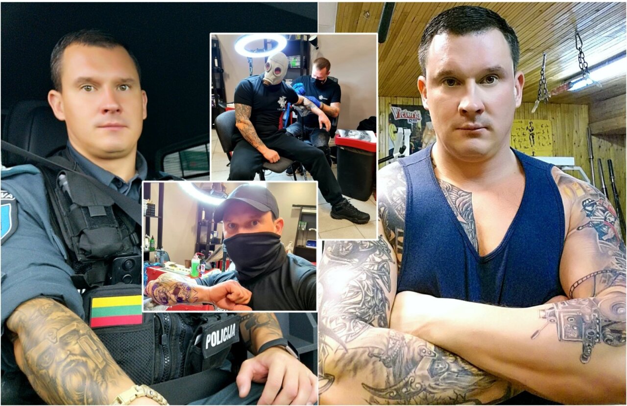 Nuo 16 Metų Galva Dėl Tatuiruocių Pametes Karolis Sakalauskas Ryzosi Dar Vienai Kolegų Policijoje Reakcija Gali Nustebinti Delfi Veidai