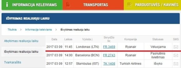 Keleivis: vėlavo skrydis iš Vilniaus į Londoną