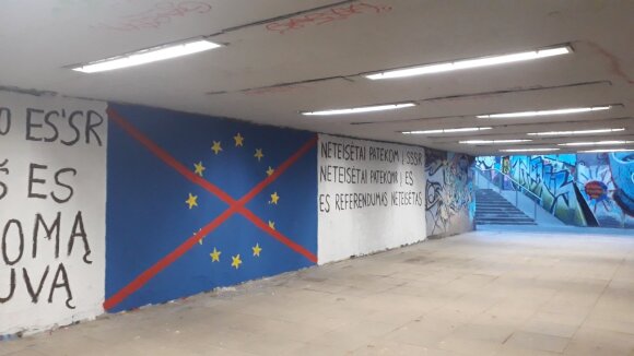 Vilnius was surprised by the inscriptions in the underground passage: is it possible in one of the capitals of the EU?