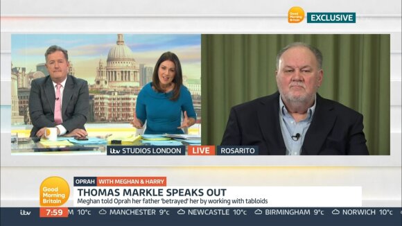 Thomas Markle (right) on ITV air