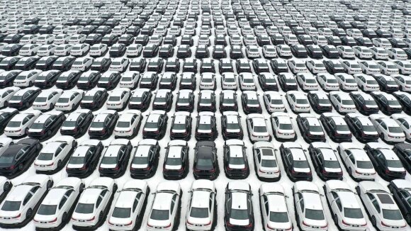 BMW naujo automobiliai gamykloje Kinijoje