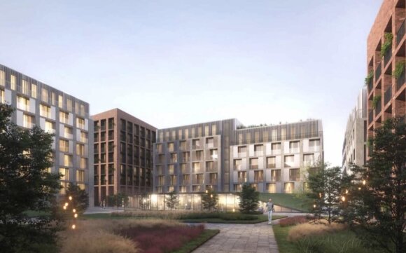 Instead of the old commercial center of Vilnius, a huge complex of apartments and business centers is planned, and a new boulevard is being built.