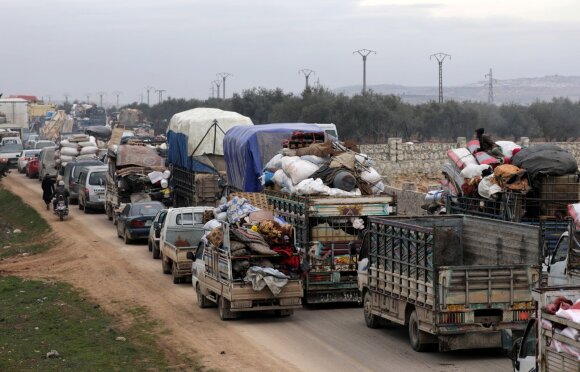 Susirėmimai Sirijos Idlibo provincijoje tarp Turkijos remiamų sukilėlių ir Rusijos remiamų Assado pajėgų