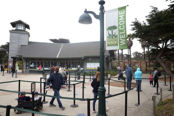 Visitors to the San Francisco Zoo