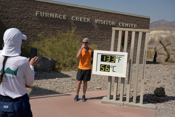 Death Valley in California is a place where the air temperature reaches record levels.