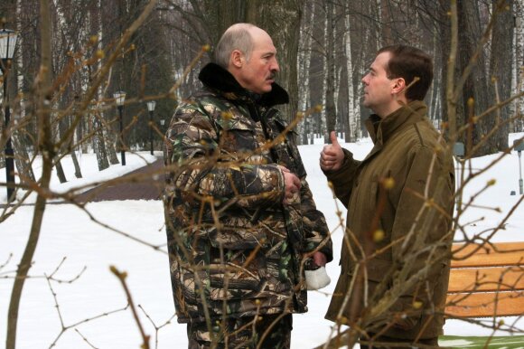 Aliaksandr Lukashenko, Dmitry Medvedev in 2009