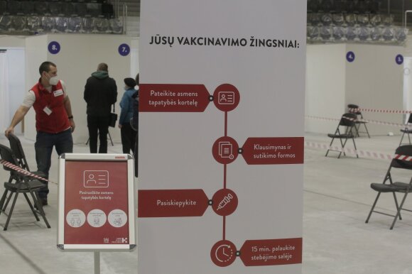 A vaccination center has started operating at Kaunas Ice Palace