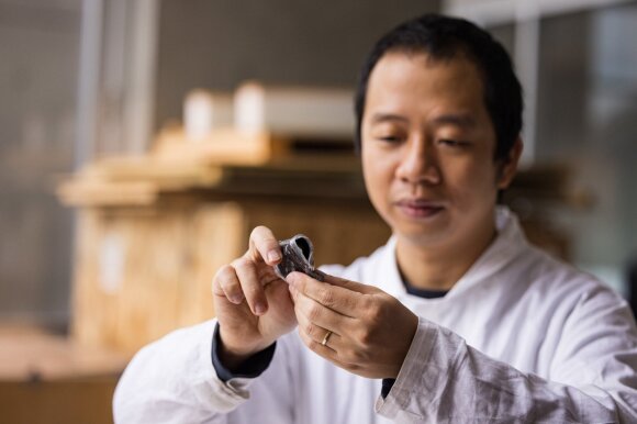 Sammenleggbart og vaskbart batteri.  Foto fra University of British Columbia
