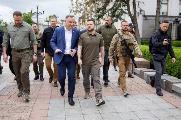 Lenkijos prezidentas Andrzejus Duda sekmadienį atvyko į Kyjivą