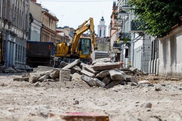 Kaune vykdomi archeologiniai kasinėjimai Vilniaus gatvėje ir rekonstrukcijos darbai.