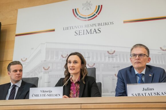 Gabrielius Landsbergis, Viktorija Čmilytė-Nielsen ir Julius Sabatauskas