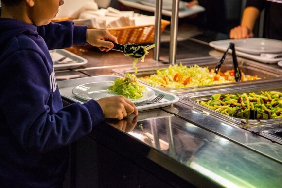 Lunch in the school canteen.