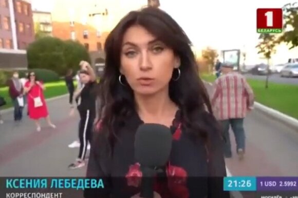 Baltarusijos valstybinės televizijos žurnalistė Ksenija Lebedeva