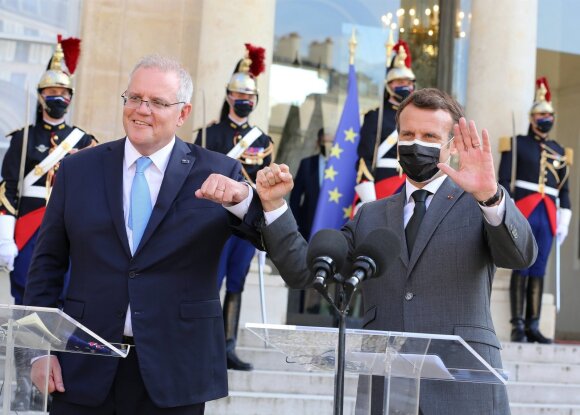 Australian Prime Minister S. Morrison and French President E. Macron