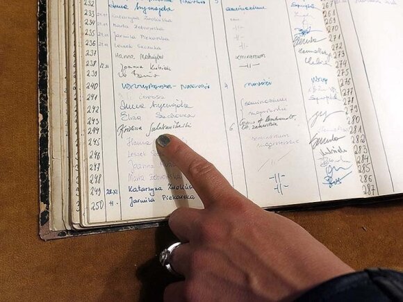 Skaitytojų registracijos knygoje Kristinos Sabaliauskaitės įrašas iš 2001-ųjų.