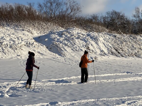 Snow covering the coast draws Klaipeda residents from home