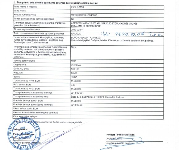 Nusipirkęs naudotą "Ford Grand C-Max" klaipėdietis liko nusivylęs ir pirkinį vadina "kate maiše"