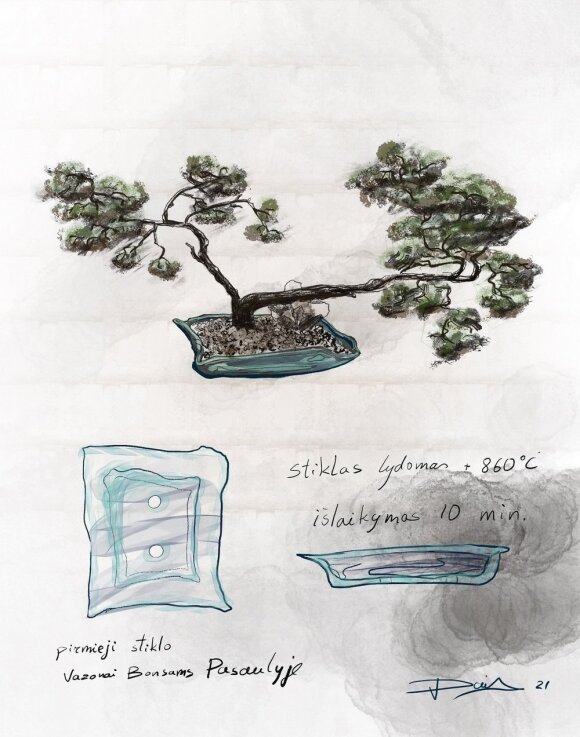 The glass artist has discovered a new passion: he grows Lithuanian trees according to the traditions of Japanese art.