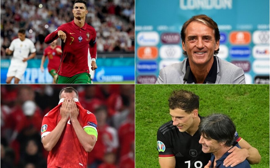 Cristiano Ronaldo, Roberto Mancini, Artiomas Dziuba, Leonas Goretzka, Joachimas Lowas