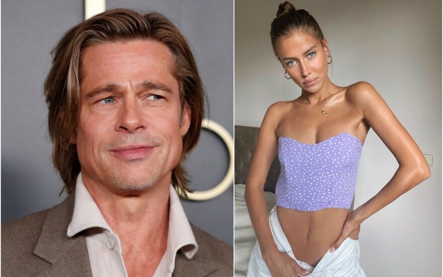 Bradas Pittas ir Nicole Poturalski / Foto: Reuters, Instagram