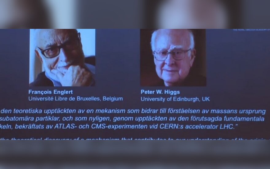 2013 m. Nobelio fizikos premijos laureatai - Francois Englertas ir Peteris Higgsas
