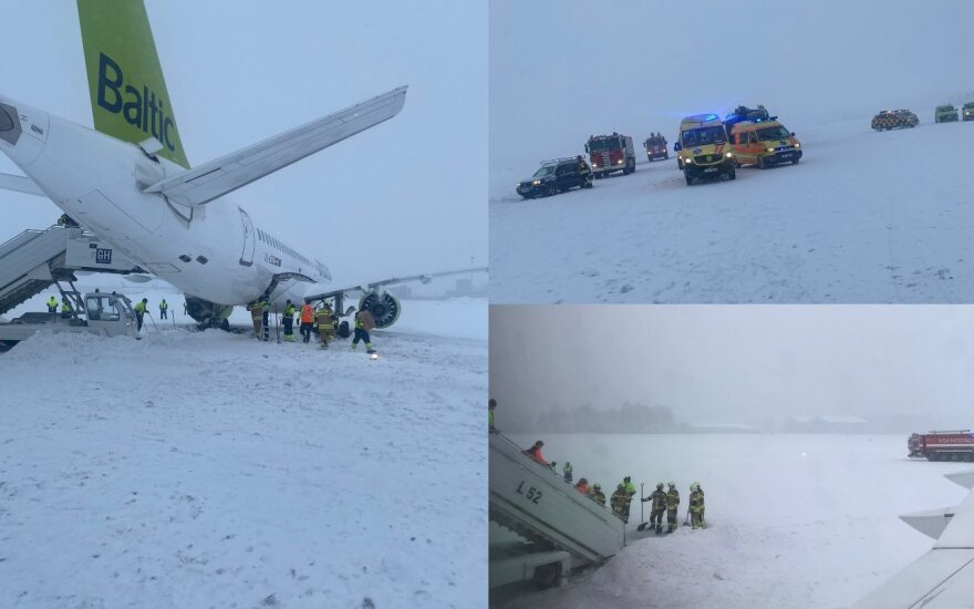 Rygoje „Air Baltic“ lėktuvui nuslydo nuo tako